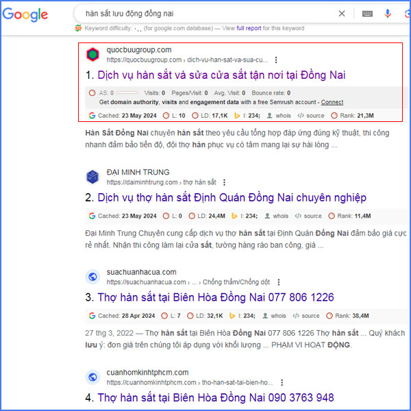 Seo từ khóa ngành nghề lên top Google - Quốc Bửu Group