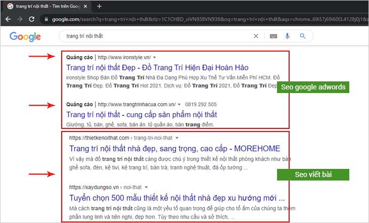 Tham khảo quảng cáo google adwords và quảng cáo viết bài seo tại TPHCM