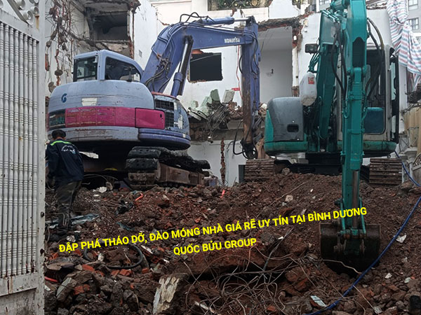 Đập phá tháo dỡ, đào móng nhà giá rẽ uy tín tại Bình Dương