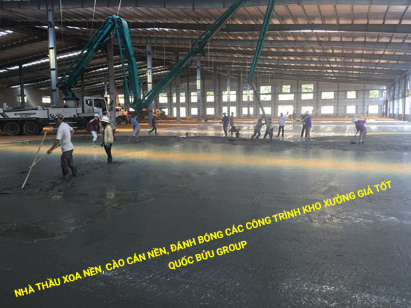 Nhà thầu xoa nền, cào cán nền, đánh bóng các công trình kho xưởng giá tốt