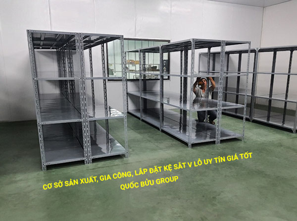 Cơ sở sản xuất, gia công, lắp đặt kệ sắt V lỗ uy tín giá tốt