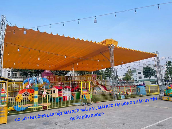 Cơ sở thi công lắp đặt mái xếp, mái bạt, mái kéo tại Đồng Tháp uy tín