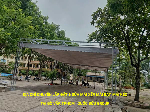 Địa chỉ chuyên lắp đặt & sửa mái xếp, mái bạt, mái kéo tại Gò Vấp, Tphcm