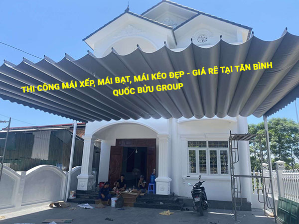 Thi công mái xếp, mái bạt, mái kéo đẹp - giá rẽ tại Tân Bình
