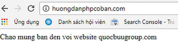 Code php hiển thị câu chào