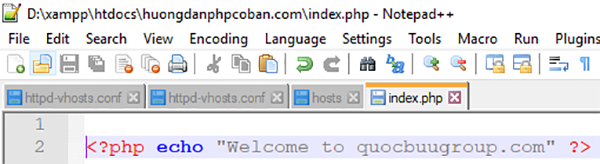 Thêm đoạn code vào file index.php